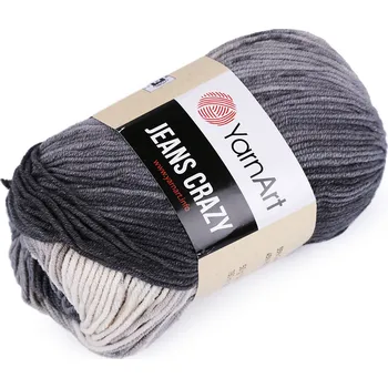 Příze Pletací příze Jeans Crazy 50 g, střední, 8 (8204) šedá šedá světlá