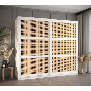 Šatní skříň Šatní skříň HALIMA 1 - 200 cm, bílá / stříbrná