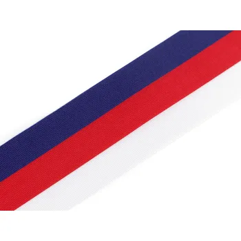 Stuha trikolora Česko šíře 50 mm, střední, viz foto