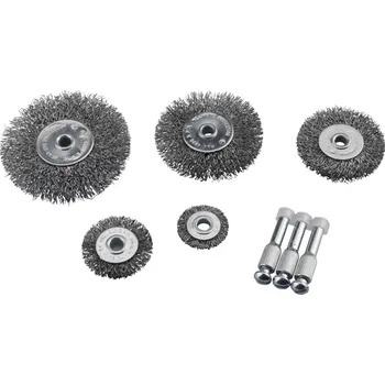 Drátěný kartáč kartáče okružní ocelové, sada 5ks, O 25-38-50-63-75mm