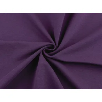 Teplákovina bavlněná nepočesaná jednobarevná, střední, 4 (047) fialová tmavá