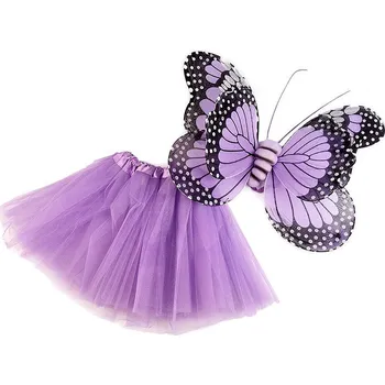 Karnevalový kostým Karnevalový kostým - motýl, střední, 2 levandulová