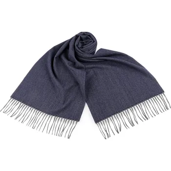 Šála Pánská šála s třásněmi 35x175 cm, střední, 1 modrá tmavá