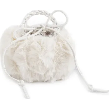 Kožešinová kabelka 24x18 cm, střední, 1 bílá