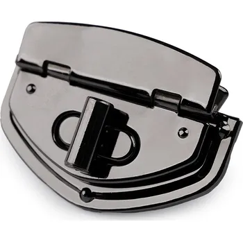 Galanterie Sada zapínání na tašku 39x54 mm, střední, 2 nikl černý