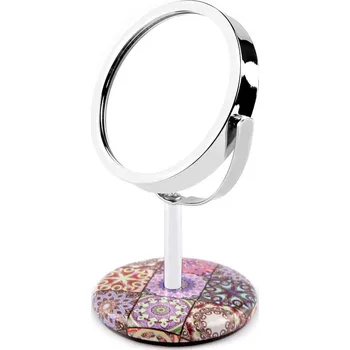 Kosmetické zrcátko Kosmetické zrcátko stolní mandaly s broušenými kamínky, velké, 3 fialová lila