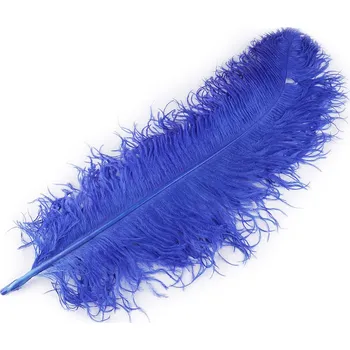 Pštrosí peří délka 60 cm, střední, 17 modrá kobaltová