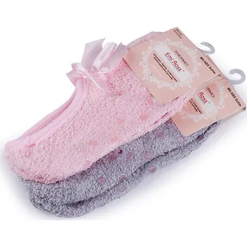 Dámské ponožky Dámské / dívčí froté balerínky s protiskluzem Emi Ross, velké, 3 (vel. 39-42) mix