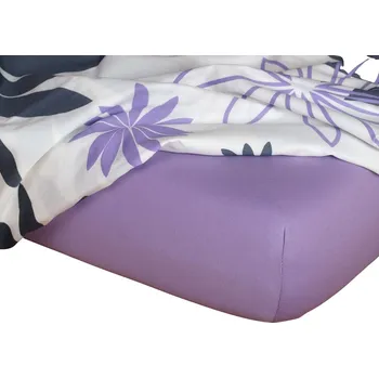 Prostěradlo DADKA VRACOV Jersey prostěradlo fialové Rozměr: 90x200x20 jednolůžko