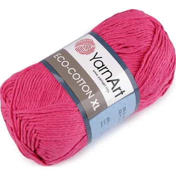 Příze Pletací příze Eco - cotton XL 200 g, střední, 12 (775) růžová pink