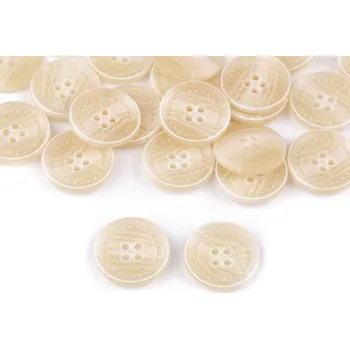 Knoflík Knoflík s imitací prošití velikost 32", 40", střední, 2 (40") béžová světlá