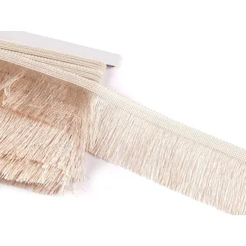 Třásně lesklé šíře 60 mm, střední, 2 béžová světlá