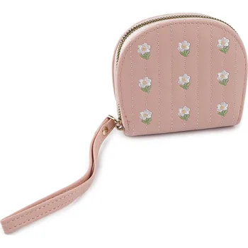 Peněženka vyšívaná 10x11 cm, střední, 7 pudrová