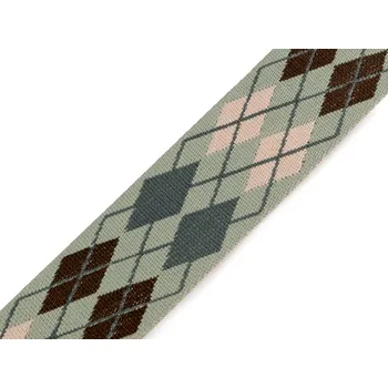 Oboustranný popruh šíře 50 mm, střední, 1 zelená šalvěj světlá