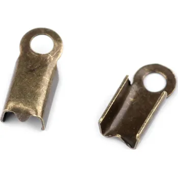 Koncovka na kůži 4 mm plochá, střední, 2 staromosaz