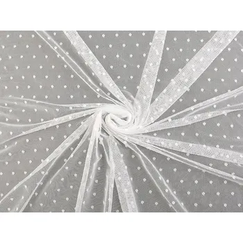 Exkluzivní elastický tyl PAD s puntíky, střední, 1 Off White