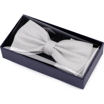 Kravata Sada motýlek a kapesníček do saka, střední, 2 šedá nejsvětlější