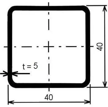 Stavební profil Jekl čtvercový 40×40×5 mm – 6 m