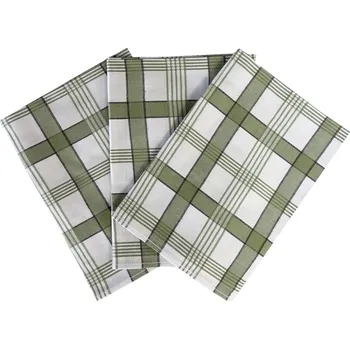 Utěrka SVITAP sleep well Utěrka Extra savá 50x70 cm Káro khaki 3 ks