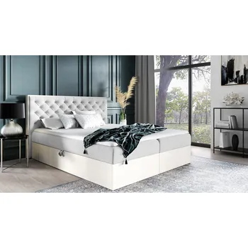 Postel Kontinentální postel 180x200 CHANTELLE 3 - nordic teak / světle šedá 1 + topper ZDARMA