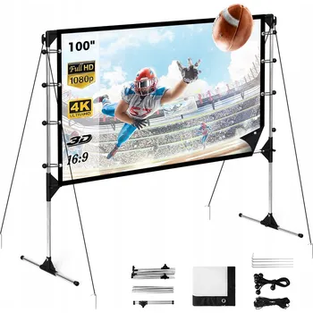 Projekční plátno Přenosné projekční plátno 100'' 16:9 220 x 125 cm se stojanem