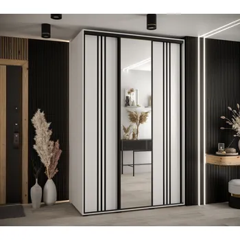 Šatní skříň Šatní skříň ASIRI 7 - 150/60 cm, bílá / černá