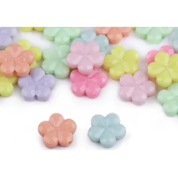 Dětské navlékací korálky Plastové korálky hvězda, srdce, květ 20 g, velké, 2 (15x15 mm) mix květ