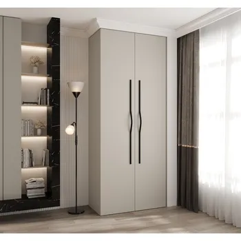 Šatní skříň Šatní skříň s policemi 100/40 LORENA 2 - kašmír / černá