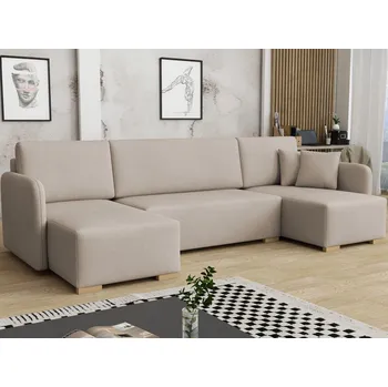 Sedací souprava Sedačka do U na každodenní spaní LUIKA - béžovohnědá