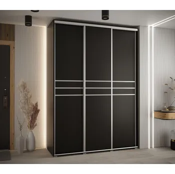 Šatní skříň Šatní skříň ASIRI 10 - 170/45 cm, černá / stříbrná