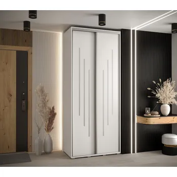 Šatní skříň Šatní skříň ASIRI 8 - 100/60 cm, bílá / stříbrná