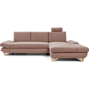 Sedací souprava Rozkládací rohová sedačka GULEPA 1 - pastelová růžová, pravý roh