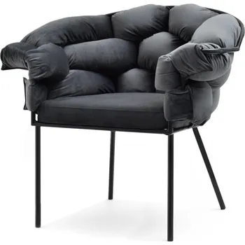 Křeslo Designové čalouněné křeslo BARTOL - grafitové / černé