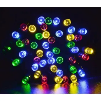 Vánoční dekorace Venkovní LED vánoční řetěz, různobarevná, 10m, 500 LED, STÁLÉ SVÍCENÍ