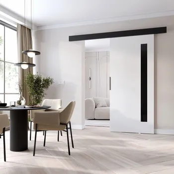 Interiérové dveře Interiérové dveře na stěnu BARRET 17 - 86 cm, bílé / černé