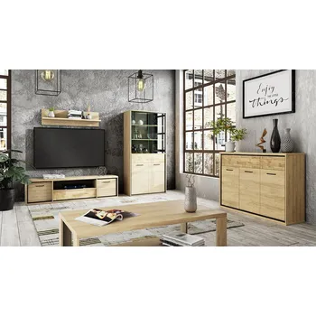 Obývací stěna Nábytek do obývacího pokoje SUCRE 1 - ořech hikora / dub