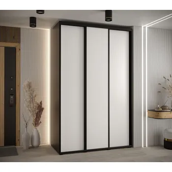 Šatní skříň Šatní skříň YVONA 1 - 150/60 cm, černá / bílá / černá