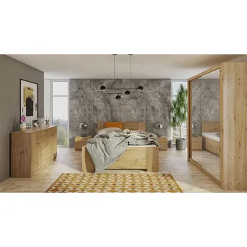 Ložnicová sestava Nábytek do ložnice s postelí 160x200 CORTLAND 2 - dub artisan