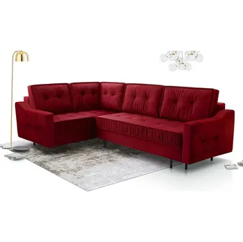 Sedací souprava Rohová sedačka na každodenní spaní LAREDO - červená, levý roh