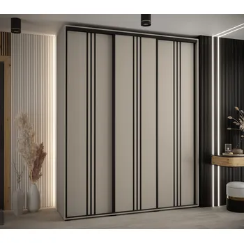 Šatní skříň Šatní skříň INDIRA 6 - 200/45 cm, kašmír / černá