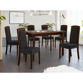 Jídelní stůl Nábytek do jídelny 6+1 ADELBITE 11 - ořech / černý