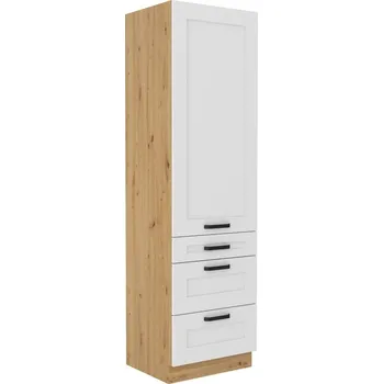 Kuchyňská linka Potravinová skříň se šuplíky LAILI - šířka 60 cm, bílá / dub artisan