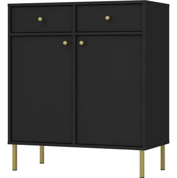 Komoda Malá komoda IROS 2 - grafitově černá / zlatá