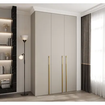 Šatní skříň Šatní skříň s policemi 140/40 LORENA 3 - kašmír / zlatá