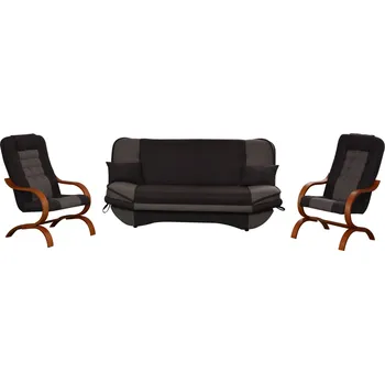 Sedací souprava Sedací sestava INGRIDA - tmavě šedá / šedá / olše