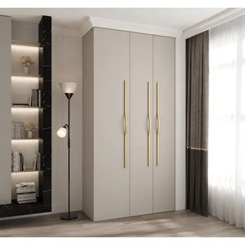 Šatní skříň Šatní skříň s policemi 120/50 LORENA 2 - kašmír / zlatá