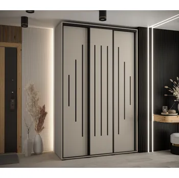 Šatní skříň Šatní skříň INDIRA 12 - 160/60 cm, kašmír / černá