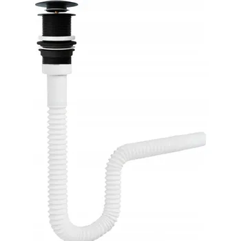 Sifon Zátka umyvadlová Click-Clack bez přepadu kulatý Garmand černá