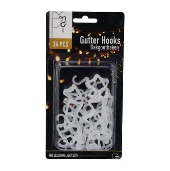 Vánoční dekorace Koopman háčky pro upevnění vánočního osvětlení na okap 24 ks