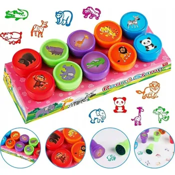 Dětské razítko RAZÍTKA PRO DĚTI ZVÍŘATA ZOO MALÁ SADA 10 KUSŮ